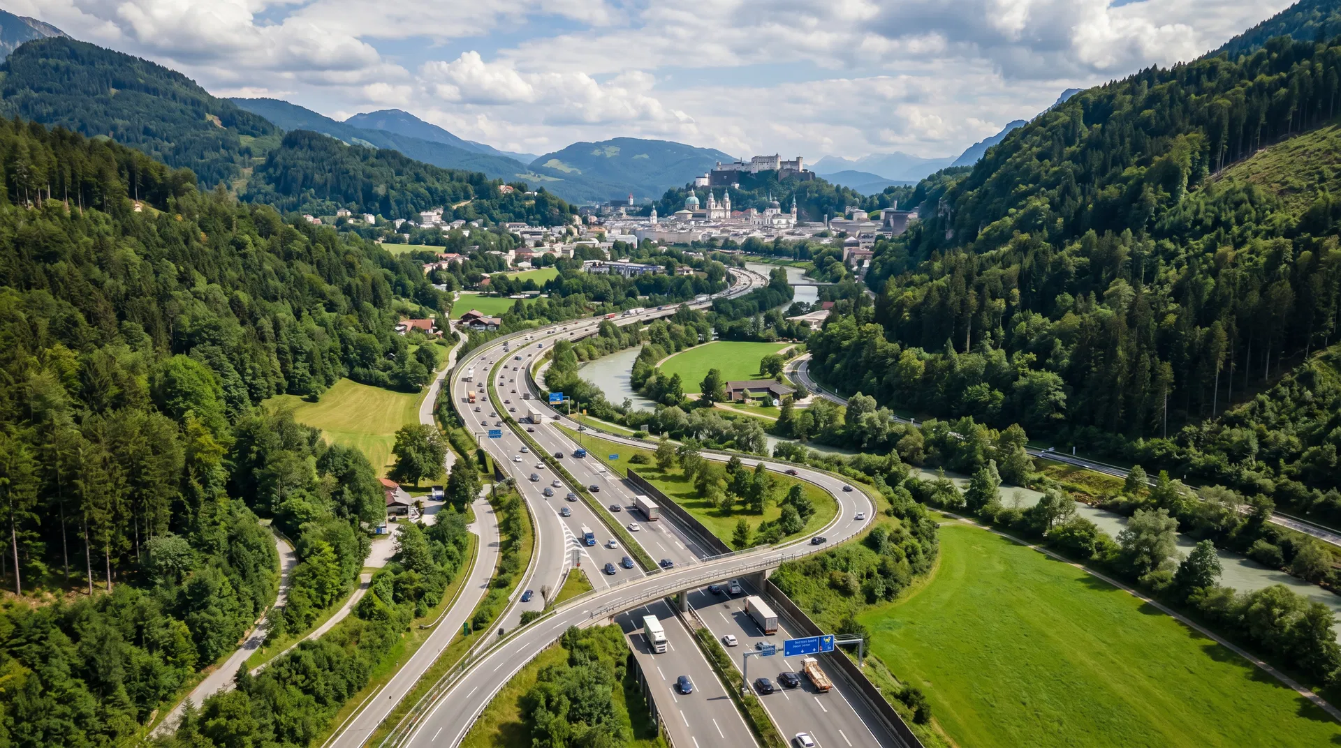 Autobahnnetz bei Salzburg